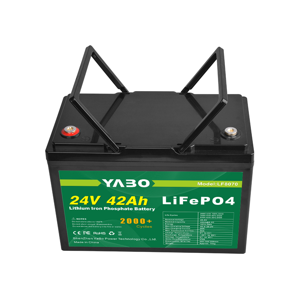 YABO 24V 42Ah LiFePO4 Lithium Iron Phosphate Battery High Capacity